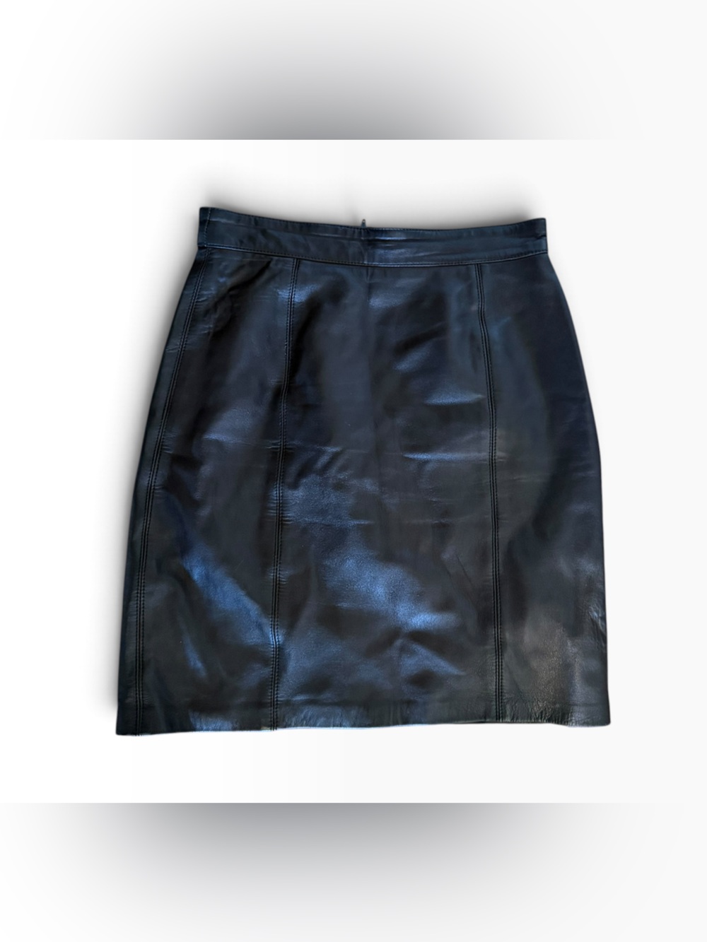 Vintage 90s North Beach by Michael Hoban Leather Pencil Skirt Black Size 2